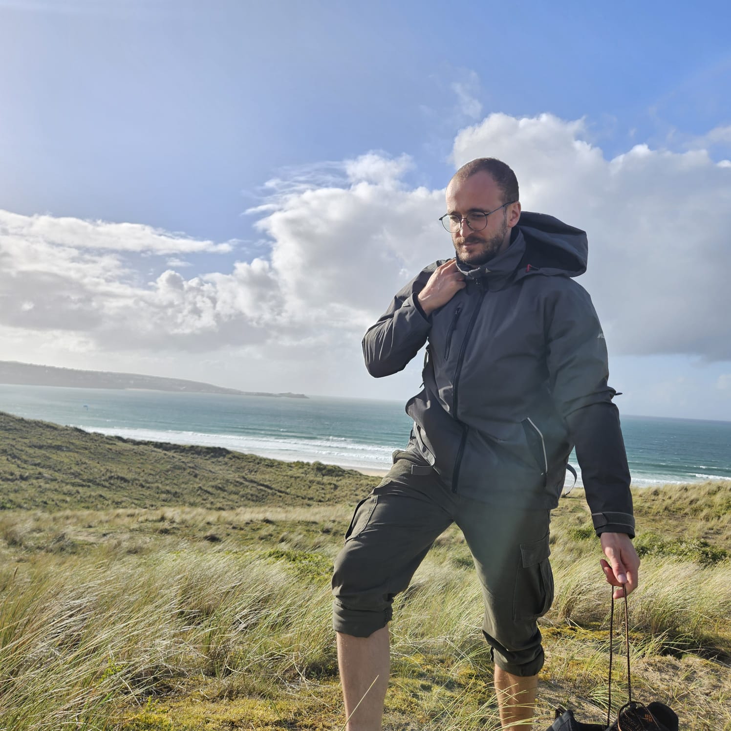 Matt foraging on the shoreline
