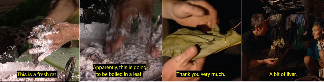 Bruce Parry and rat cake