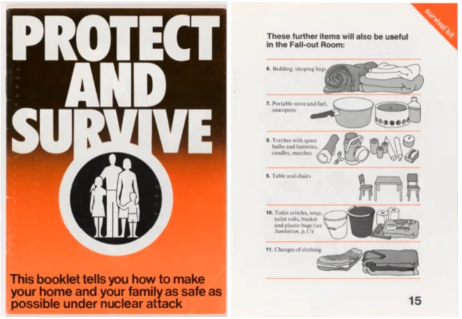 The 1976 Protect and Survive booklet, open to show nuclear attack preparation advice